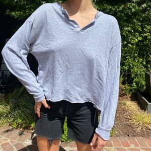 Brandy Melville grey quarter-button up. One size.
